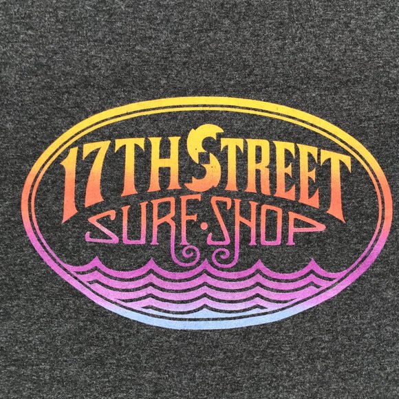VINTAGE 17th Street Surf Shop Shirt Youth Boys Medium Gray Long Sleeve Pullover - Picture 4 of 16